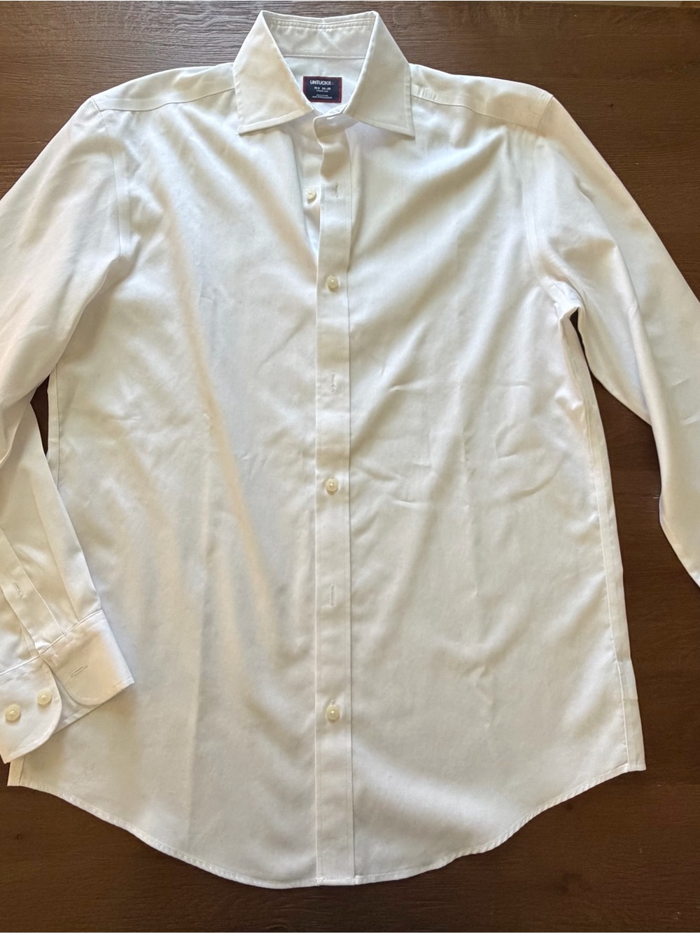 UNTUCKit white wrinkle free button up dress shirt 15.5 34/35 cotton